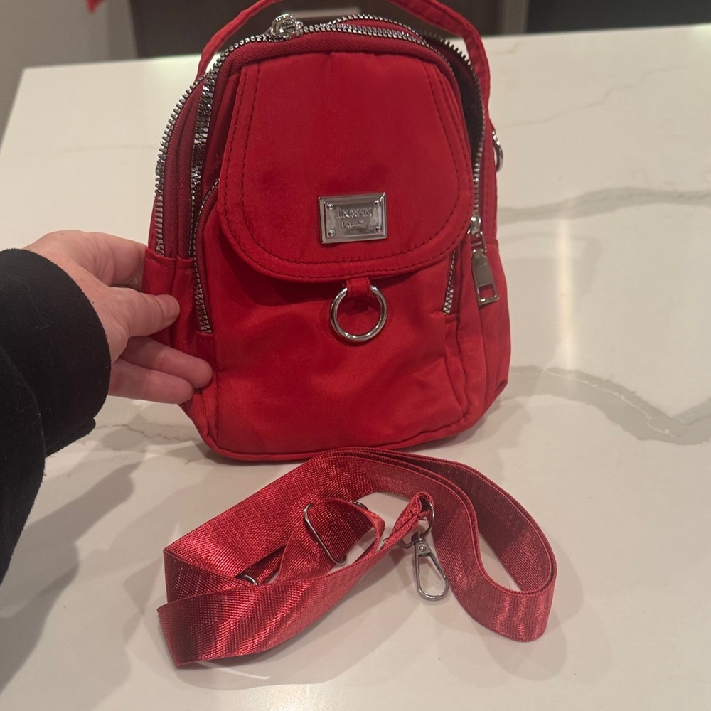 Jingpin Red Backpack with Silver Accents